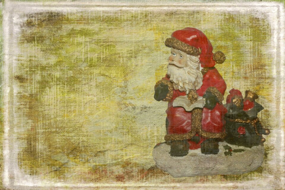 Retro canvas santa claus