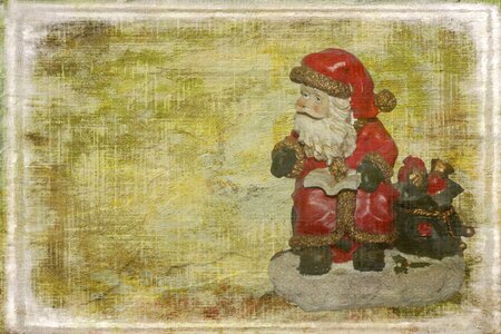 Retro canvas santa claus