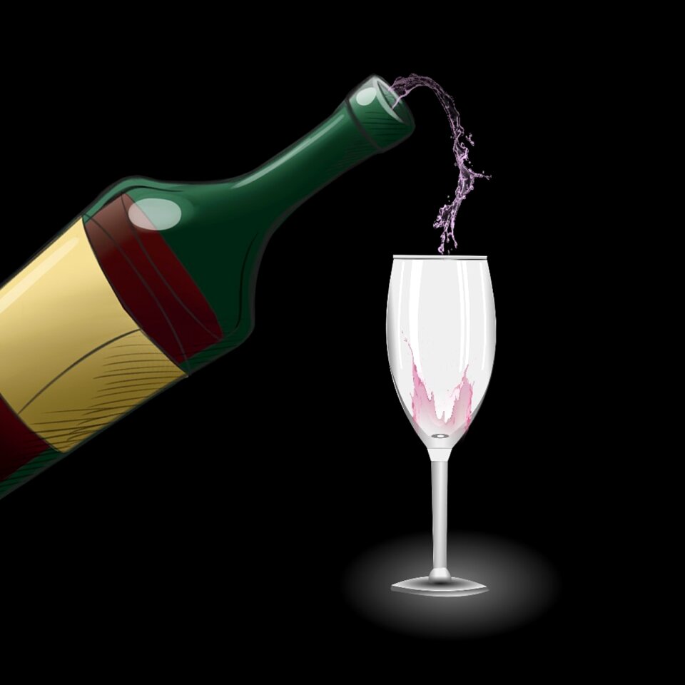 Glass of wine tasting wine
