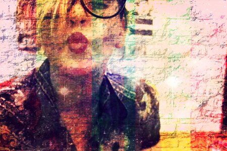 Woman kiss lips