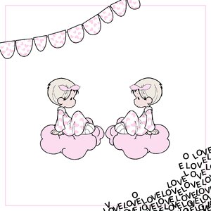 Twin girls Free illustrations