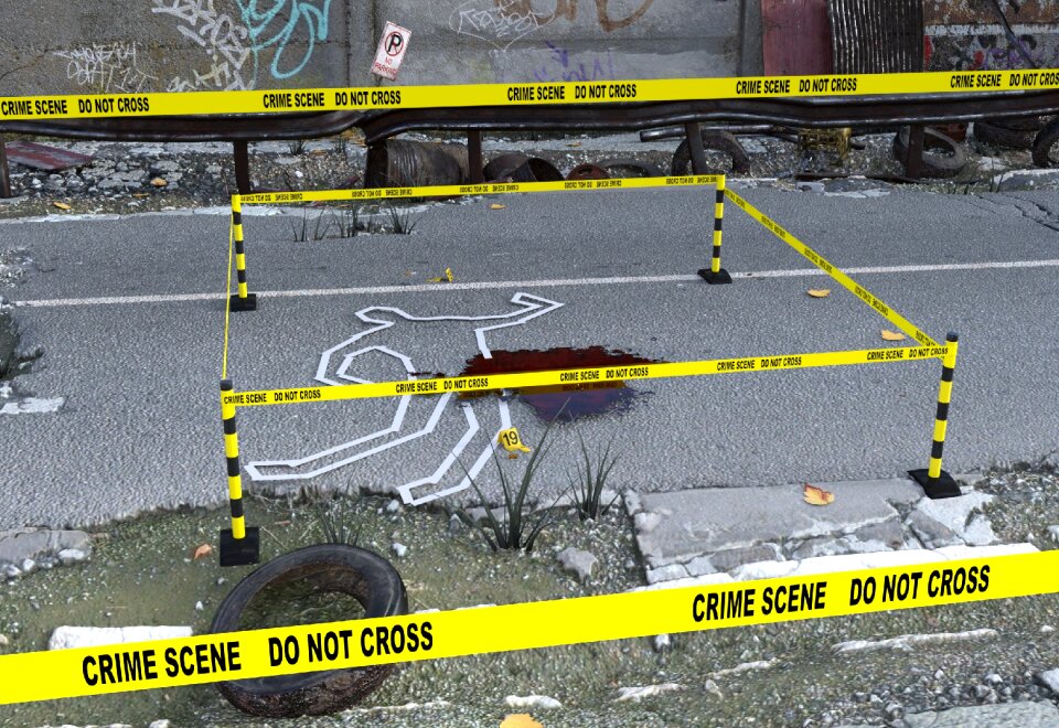 Criminal case barrier scene