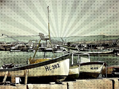 Sea water comic book style