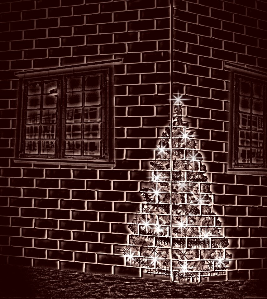 Painting christmas motif brick