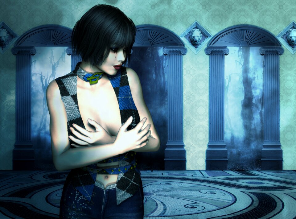 Woman forest surreal
