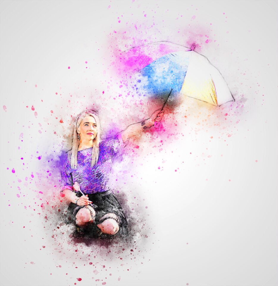 Umbrella art abstract