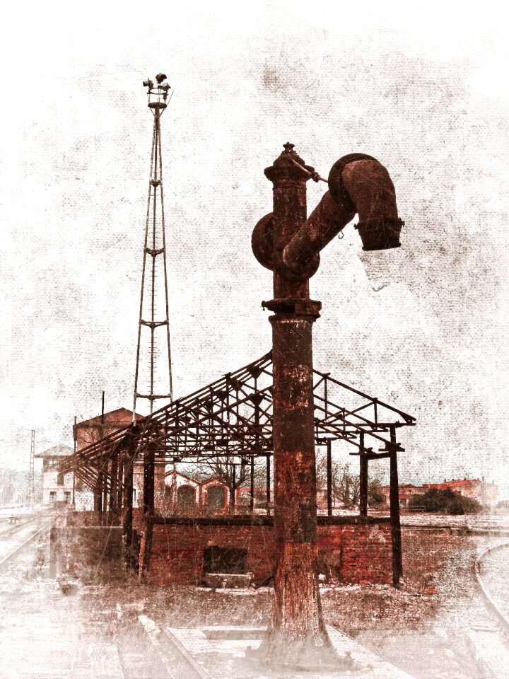 Vintage old postcard iron