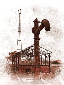 Vintage old postcard iron