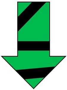 Down black and green arrow Free illustrations