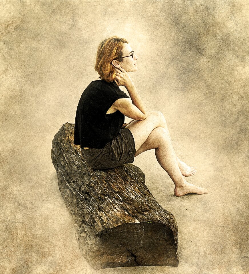 Tree trunk art vintage