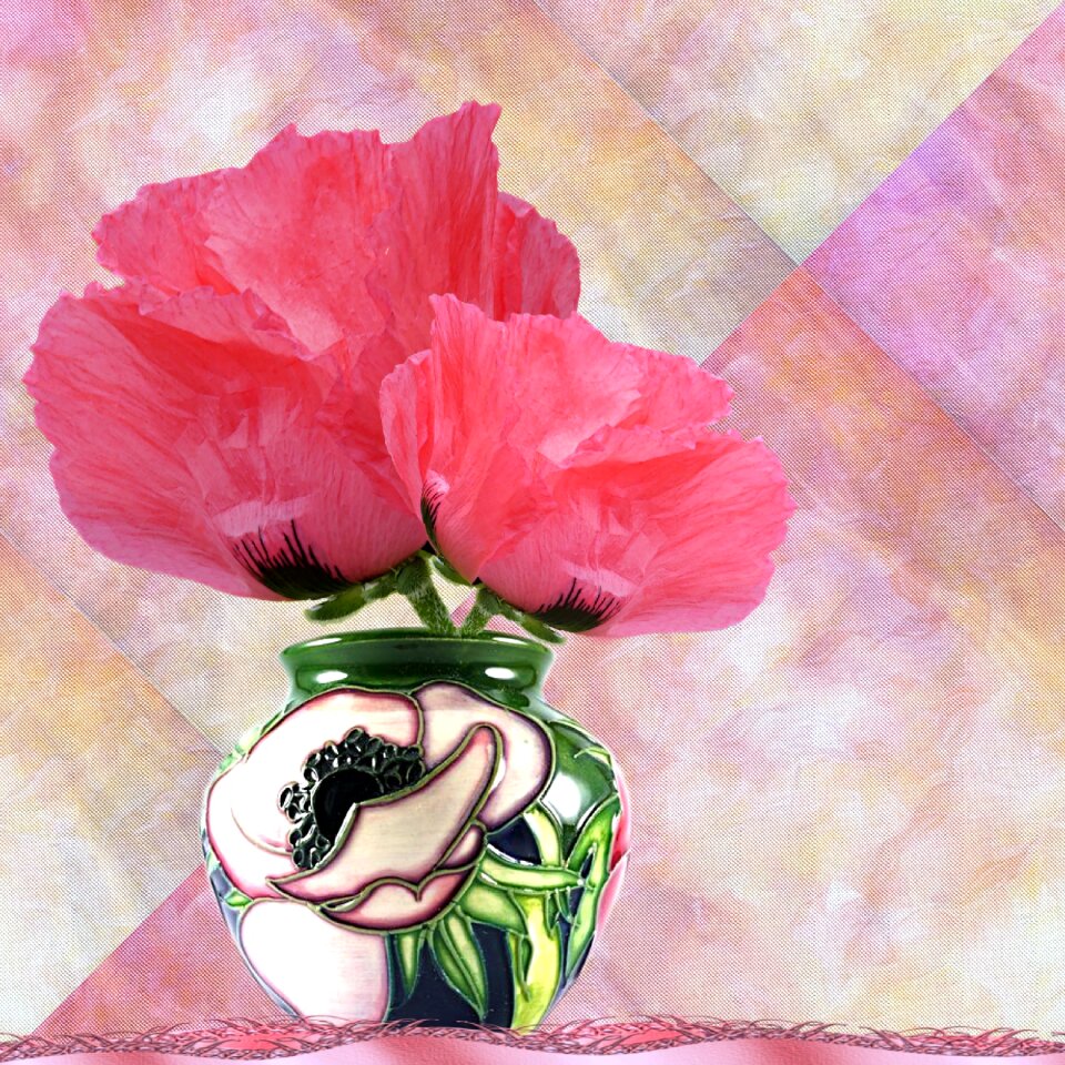 Pattern flower vase flowers