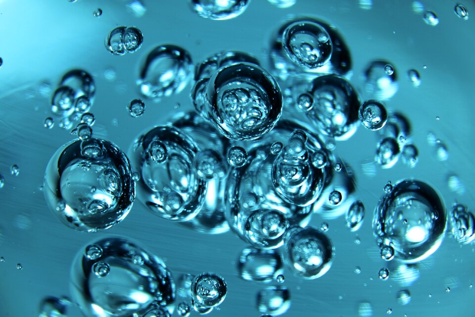 Sphere macro blue
