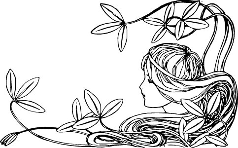 Hair woman leaf