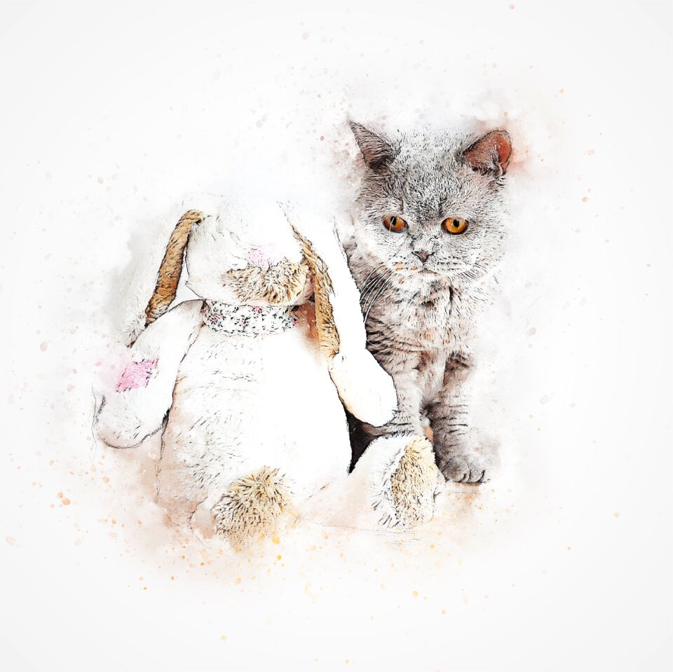 Bunny art abstract