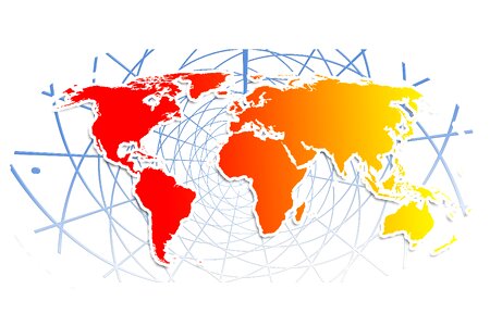 Lines continents earth