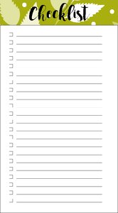 Leaf pattern checklist green personal size