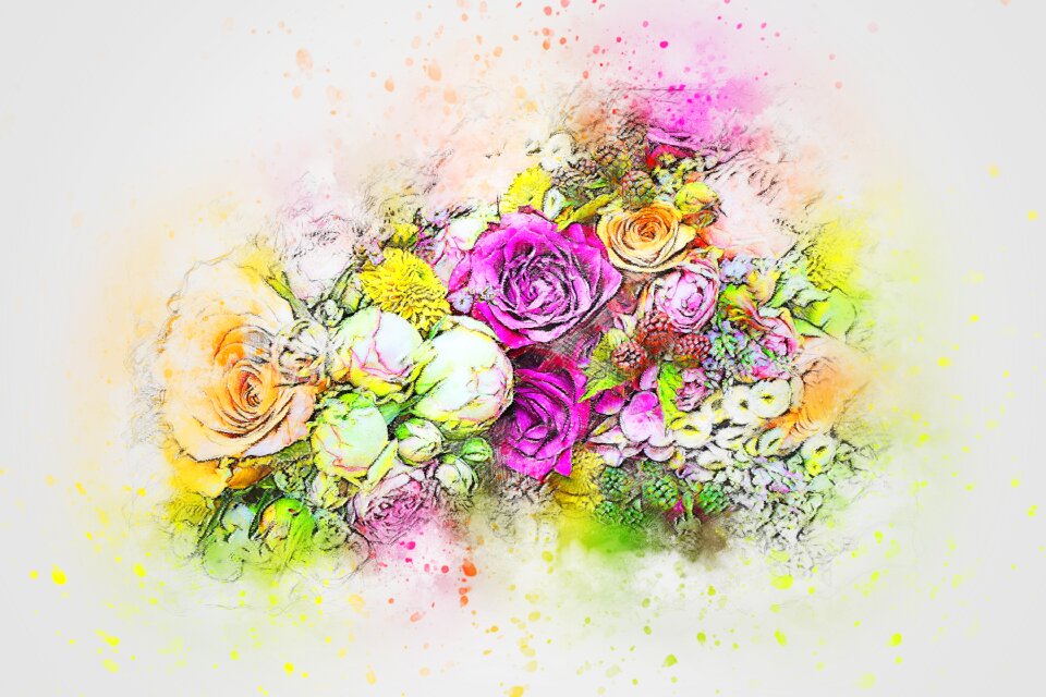 Nature abstract watercolor