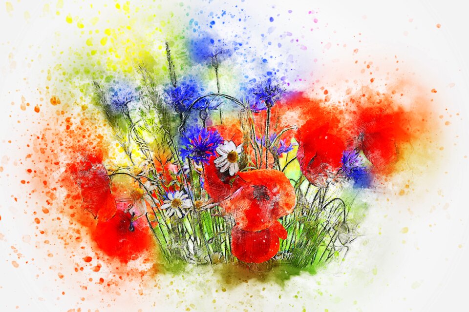 Nature abstract watercolor