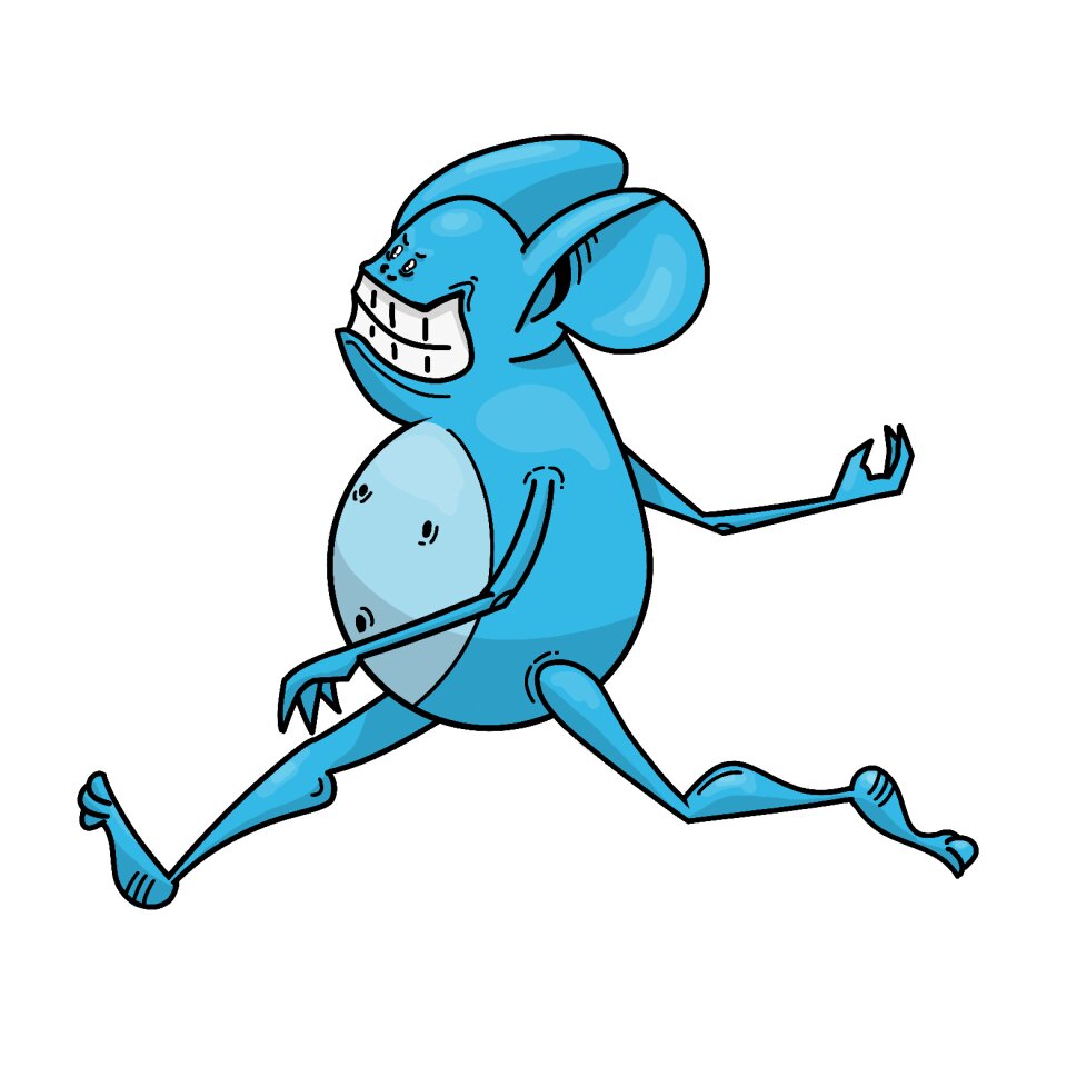 Funny animals mouse ushastik