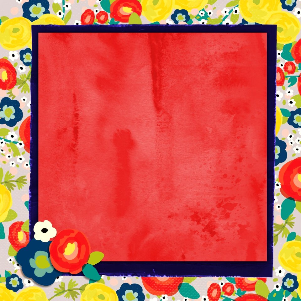 Square flowers retro