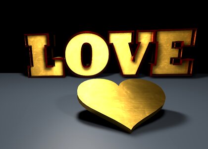 Shiny golden heart romance