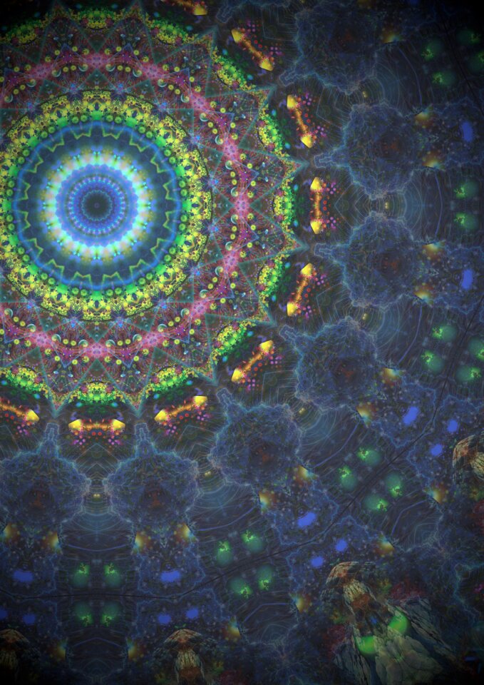 Flower fractal kaleidoscope