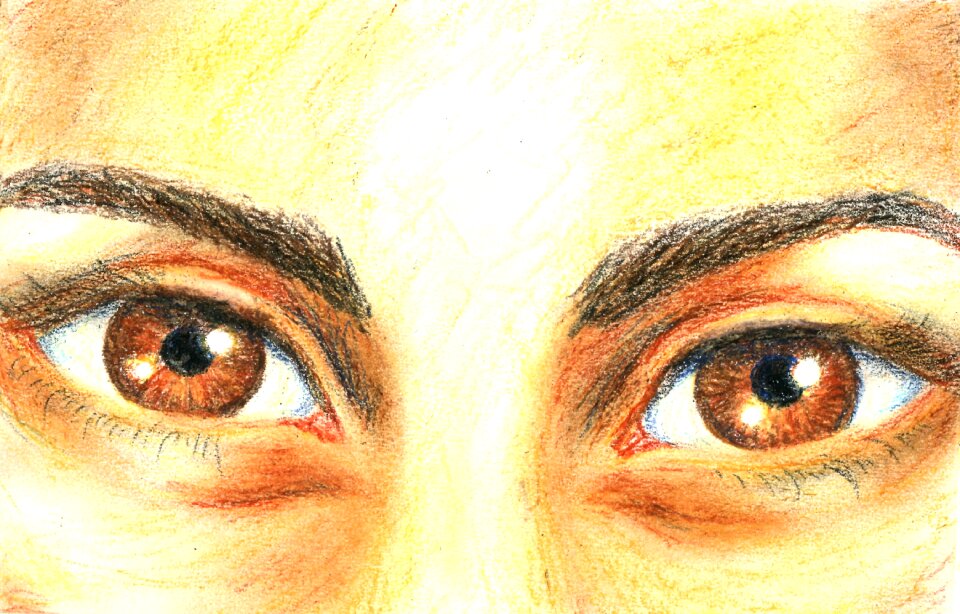 View closeup big eyes