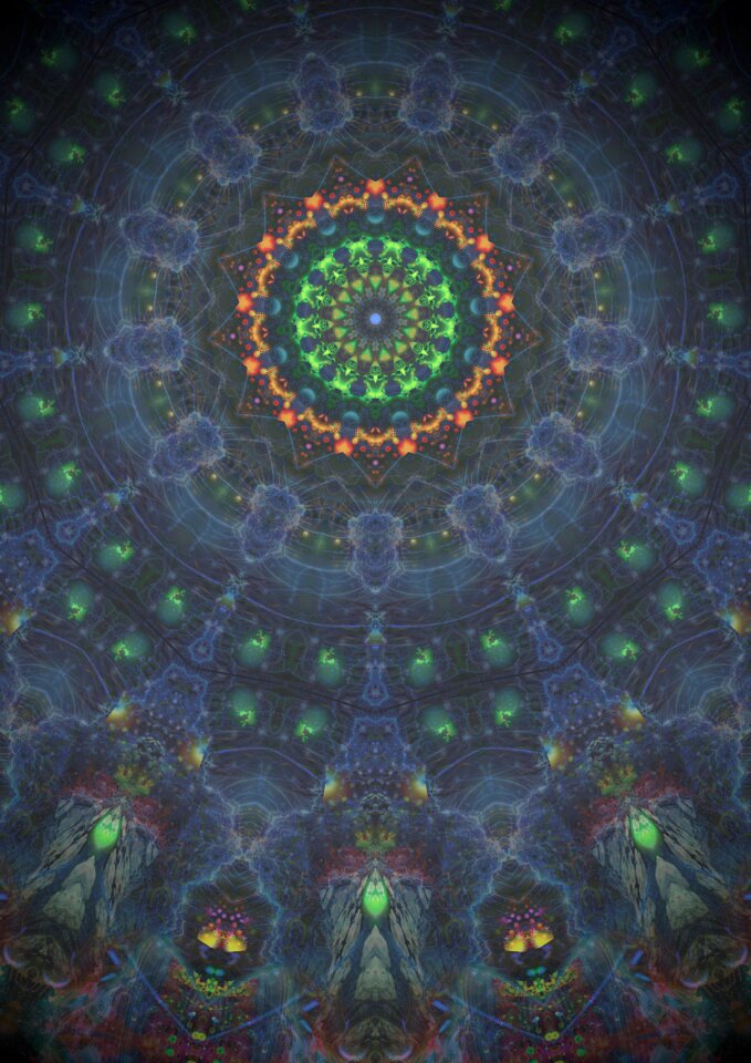 Flower fractal kaleidoscope