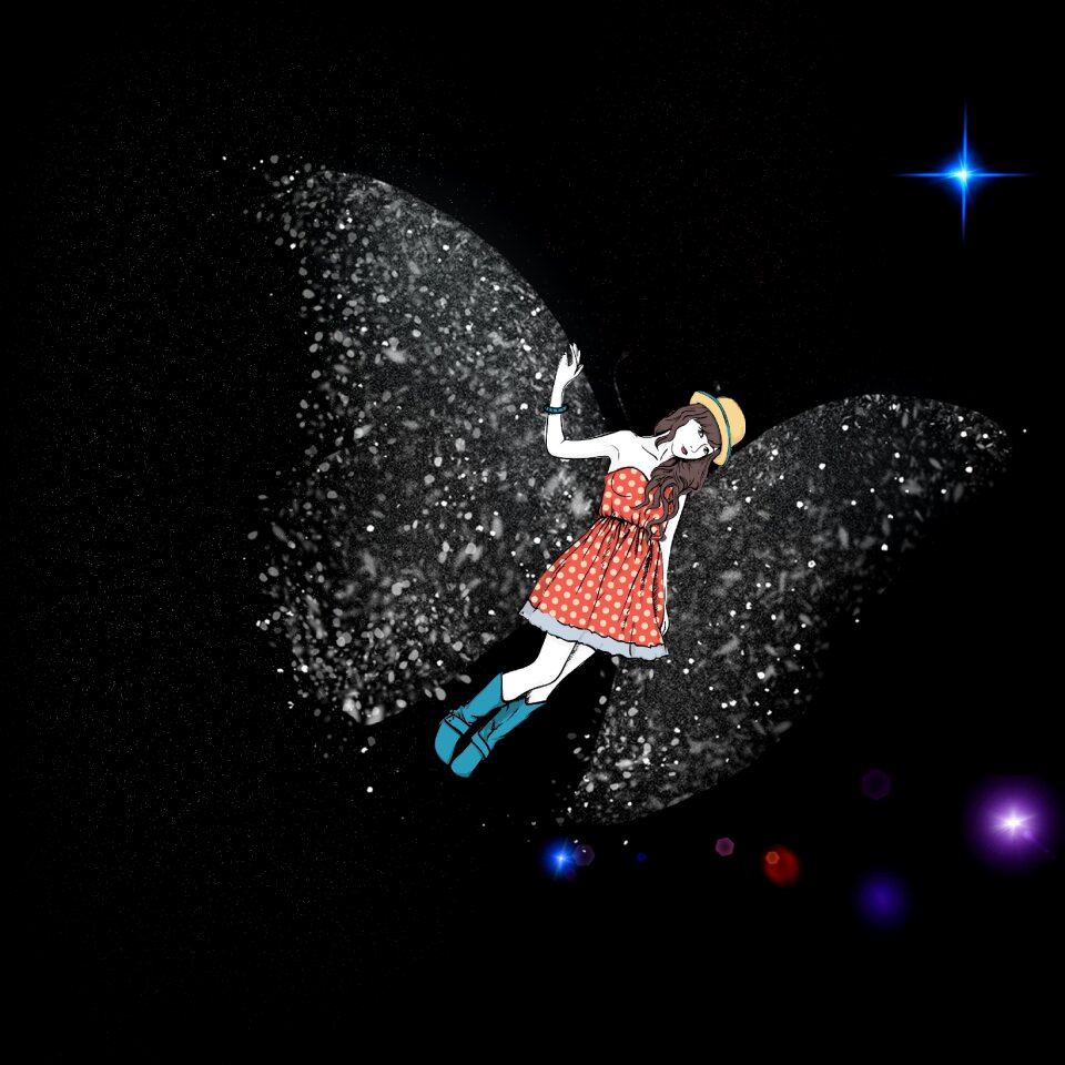 Butterfly young woman woman imagination