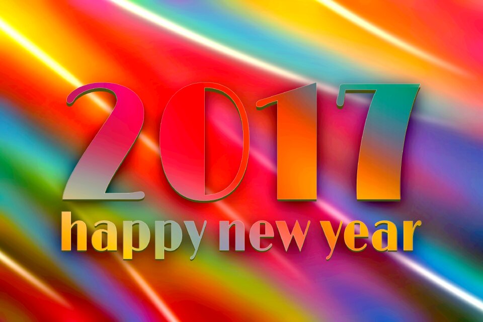 Colorful blurs happy new year 2017