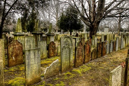 Graveyard stone tombs