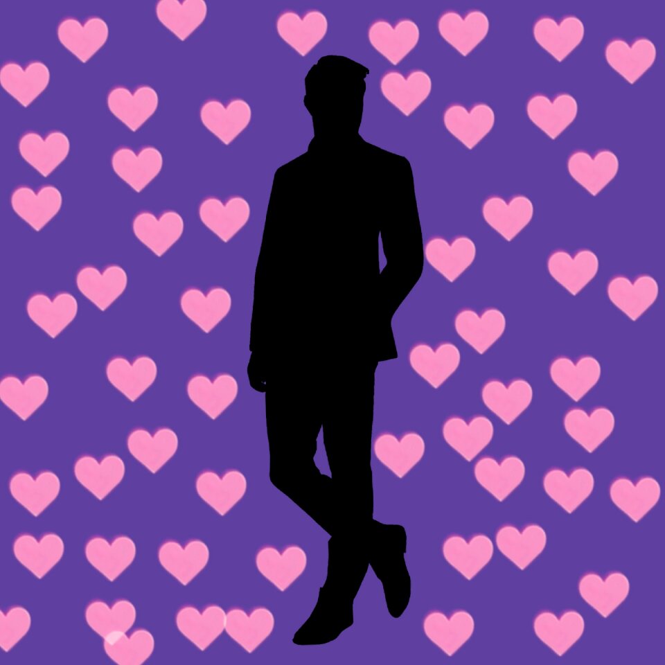 Man silhouette pink