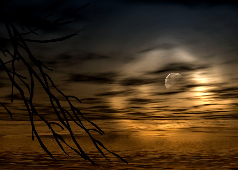 Full moon night sky