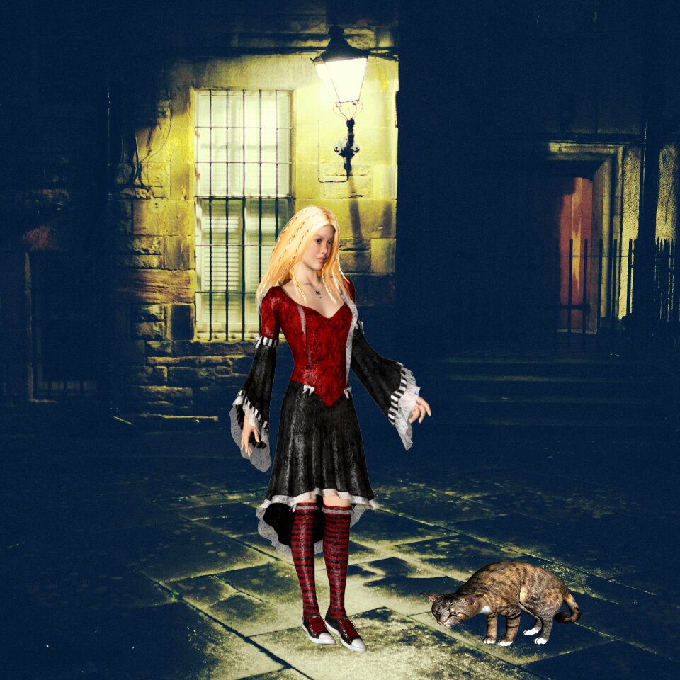 Lost dark street lonely