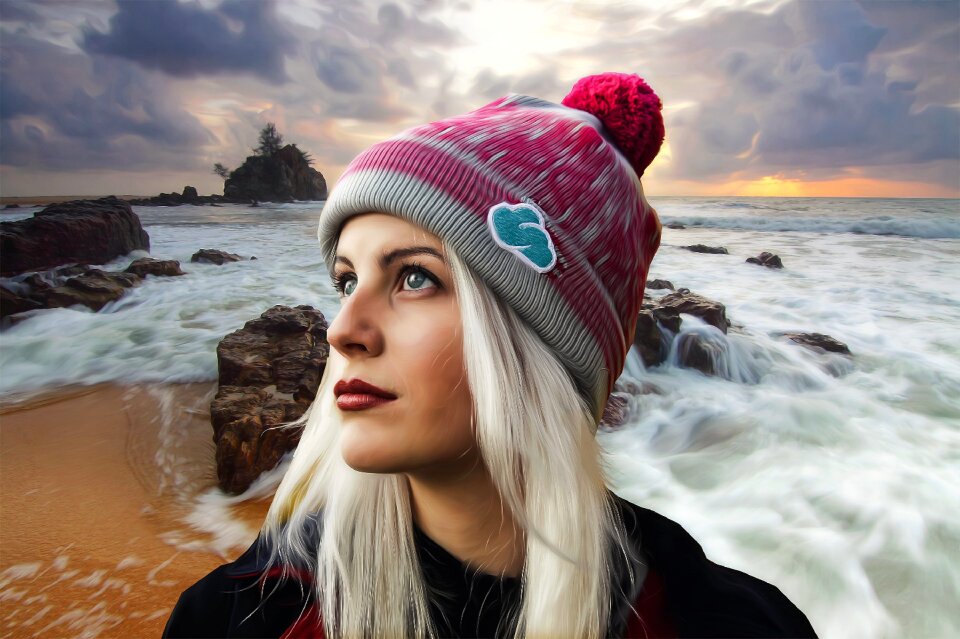 Model cap portrait
