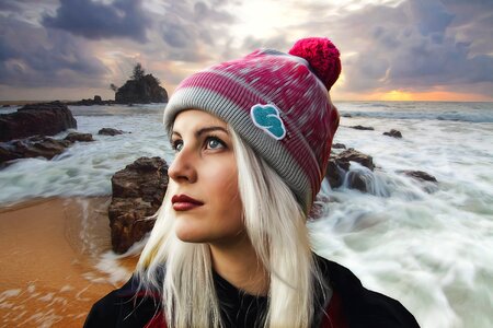 Model cap portrait