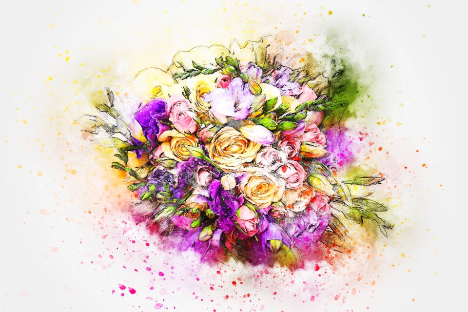 Nature abstract watercolor