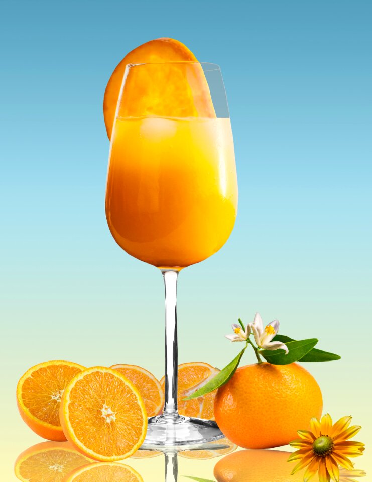 Orange juice juice glass