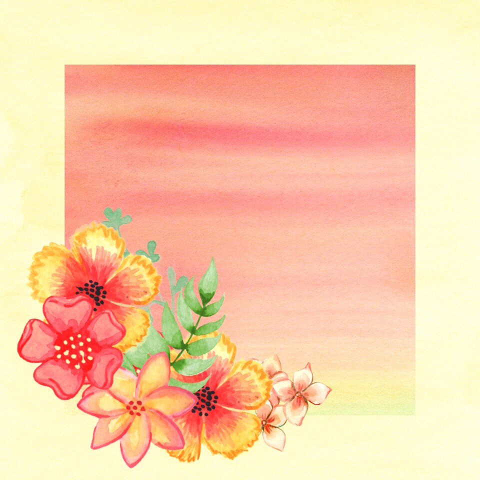 Square flowers retro