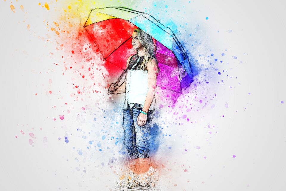 Abstract watercolor vintage