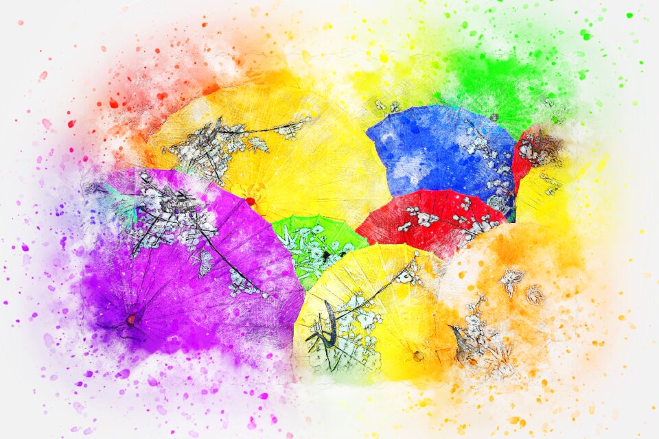 Watercolor vintage nature