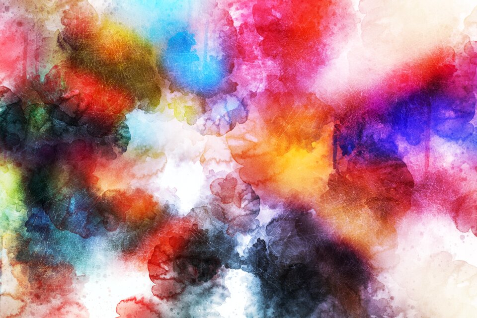 Watercolor vintage colorful