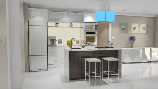 Open space interior design kitchen