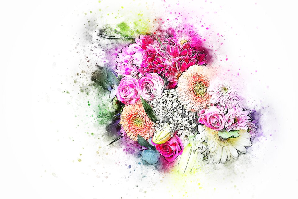 Nature abstract watercolor