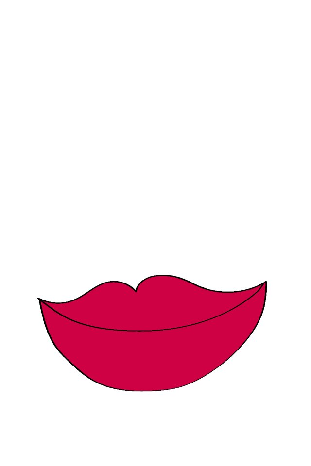Vector digital drawing red lips