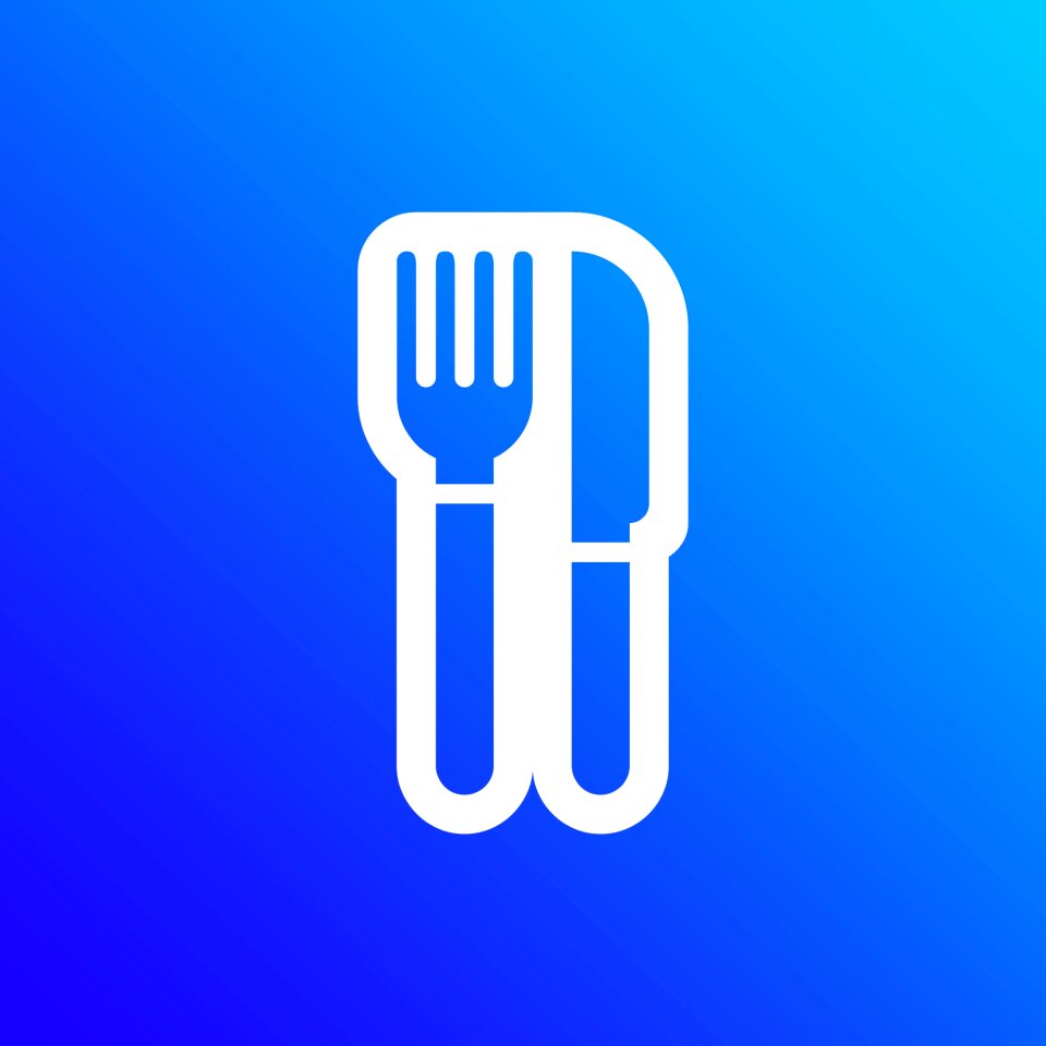 Fork spoon blue Free illustrations