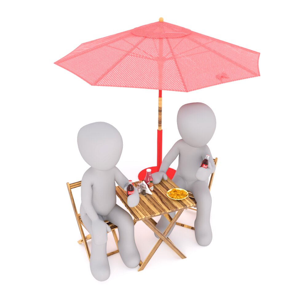Parasol white male 3d model