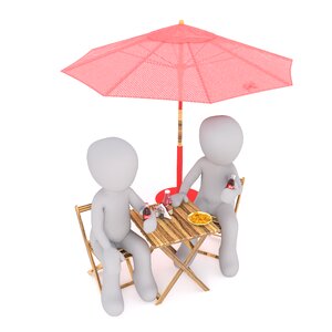 Parasol white male 3d model