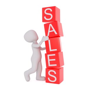 Sell lettering red