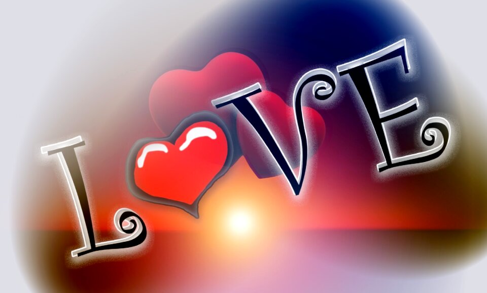 Romantic heart shape love heart